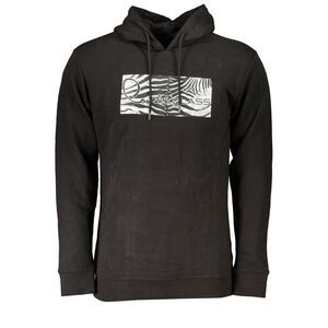 Cavalli Class Black Cotton Men's Hooded Men's Sweatshirt